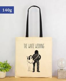 BOLSA DE ALGODÓN DE TELA CON "ASAS DE COLORES" 140 (G/M²)